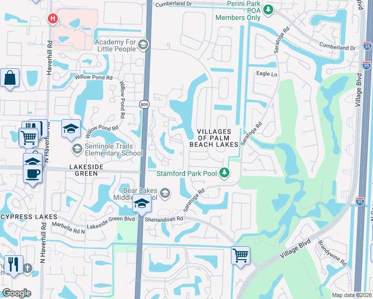 map of restaurants, bars, coffee shops, grocery stores, and more near 3958 Lake Tahoe Circle in West Palm Beach