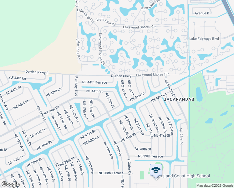 map of restaurants, bars, coffee shops, grocery stores, and more near 4211 Northeast 20th Court in Cape Coral