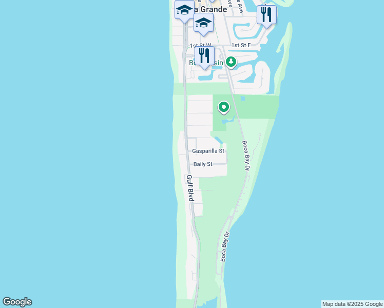 map of restaurants, bars, coffee shops, grocery stores, and more near 356 Gulf Boulevard in Boca Grande