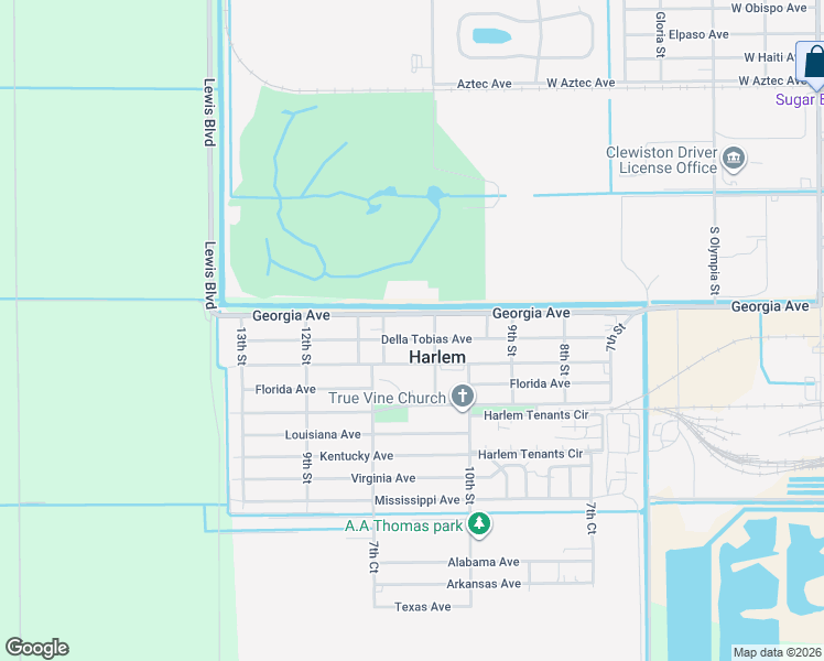 map of restaurants, bars, coffee shops, grocery stores, and more near 1030 Georgia Avenue in Clewiston