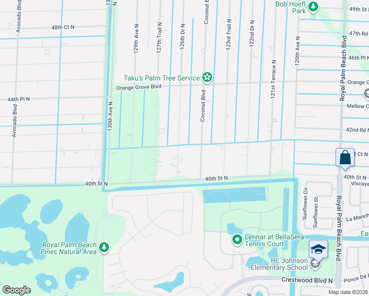 map of restaurants, bars, coffee shops, grocery stores, and more near 4212 126th Drive North in West Palm Beach
