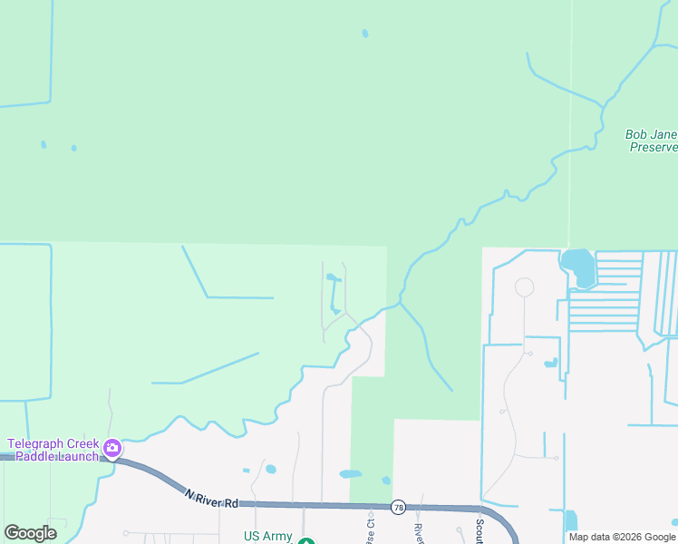 map of restaurants, bars, coffee shops, grocery stores, and more near 18900 Creek Bridge Court in Alva