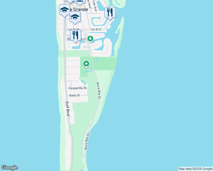 map of restaurants, bars, coffee shops, grocery stores, and more near 315 Pilot Point Lane in Boca Grande