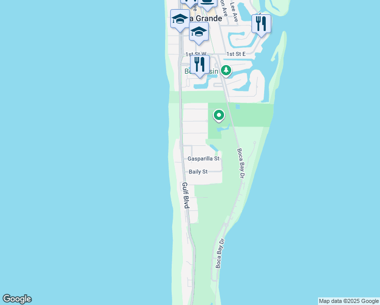 map of restaurants, bars, coffee shops, grocery stores, and more near 200 Pilot Street in Boca Grande