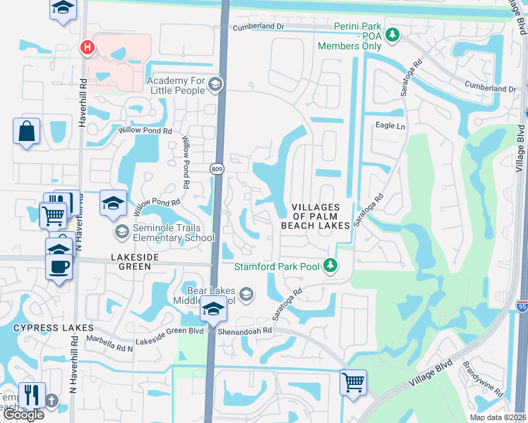 map of restaurants, bars, coffee shops, grocery stores, and more near 4200 San Marino Boulevard in West Palm Beach