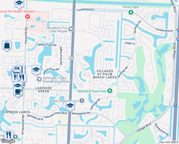 map of restaurants, bars, coffee shops, grocery stores, and more near 4180 San Marino Boulevard in West Palm Beach