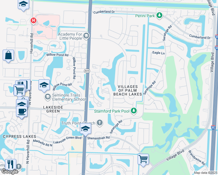 map of restaurants, bars, coffee shops, grocery stores, and more near 4180 San Marino Boulevard in West Palm Beach