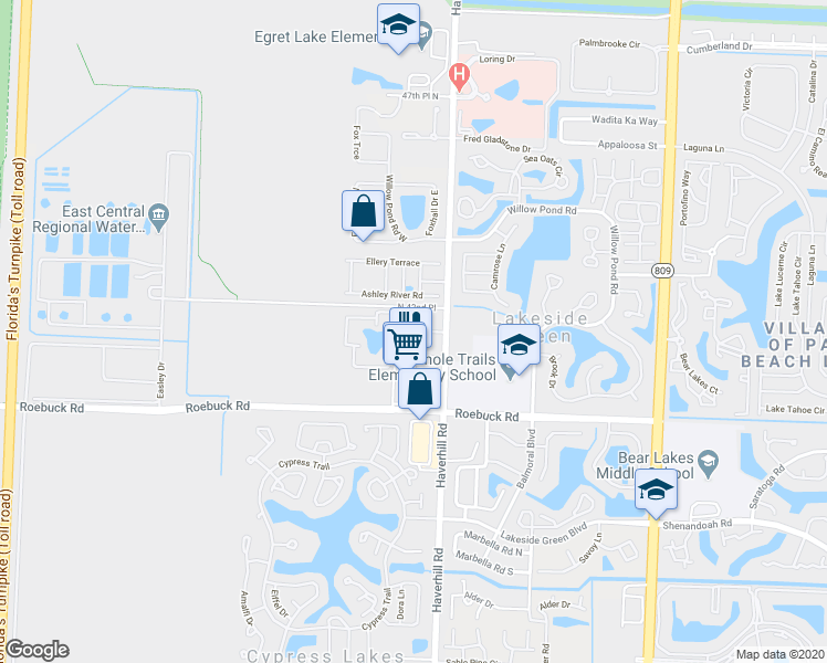 map of restaurants, bars, coffee shops, grocery stores, and more near 4145 Haverhill Road in West Palm Beach