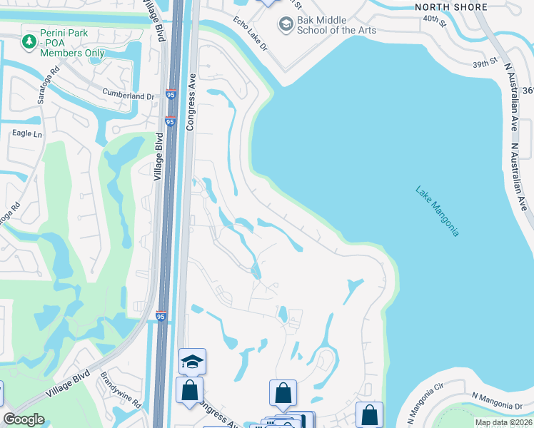 map of restaurants, bars, coffee shops, grocery stores, and more near 2925 Embassy Drive in West Palm Beach