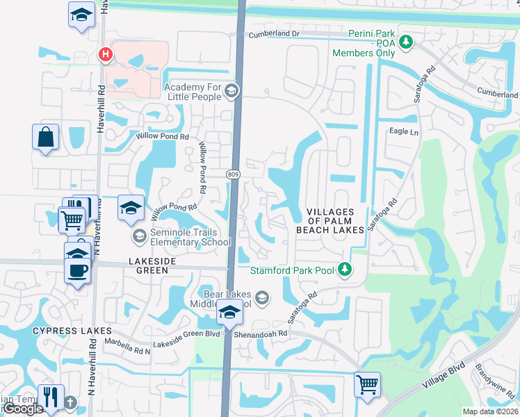 map of restaurants, bars, coffee shops, grocery stores, and more near 4211 San Marino Boulevard in West Palm Beach