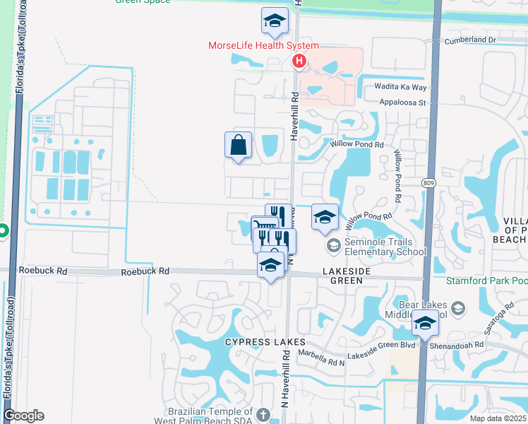 map of restaurants, bars, coffee shops, grocery stores, and more near 4191 Haverhill Road in West Palm Beach