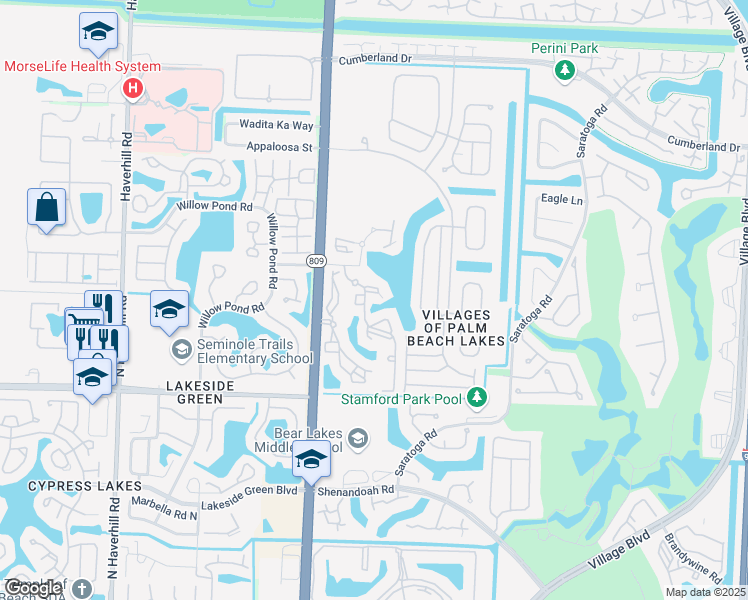 map of restaurants, bars, coffee shops, grocery stores, and more near 4200 San Marino Boulevard in West Palm Beach
