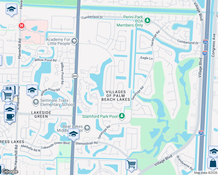 map of restaurants, bars, coffee shops, grocery stores, and more near 4369 Lake Tahoe Circle in West Palm Beach