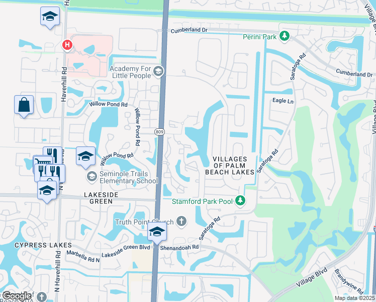 map of restaurants, bars, coffee shops, grocery stores, and more near 4200 San Marino Boulevard in West Palm Beach