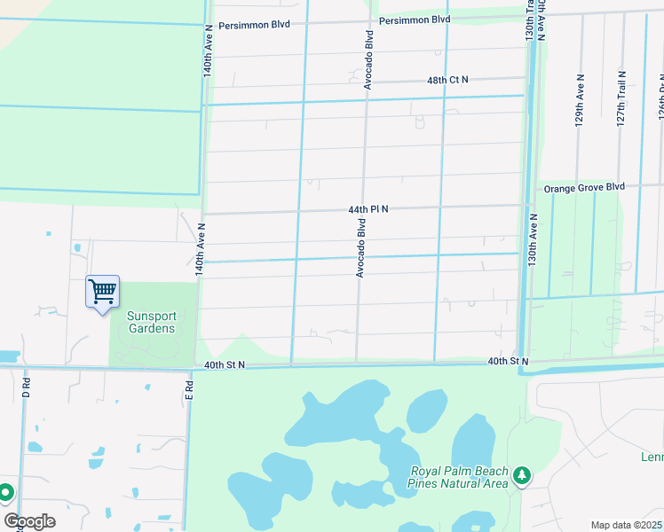 map of restaurants, bars, coffee shops, grocery stores, and more near 13574 43rd Road North in West Palm Beach