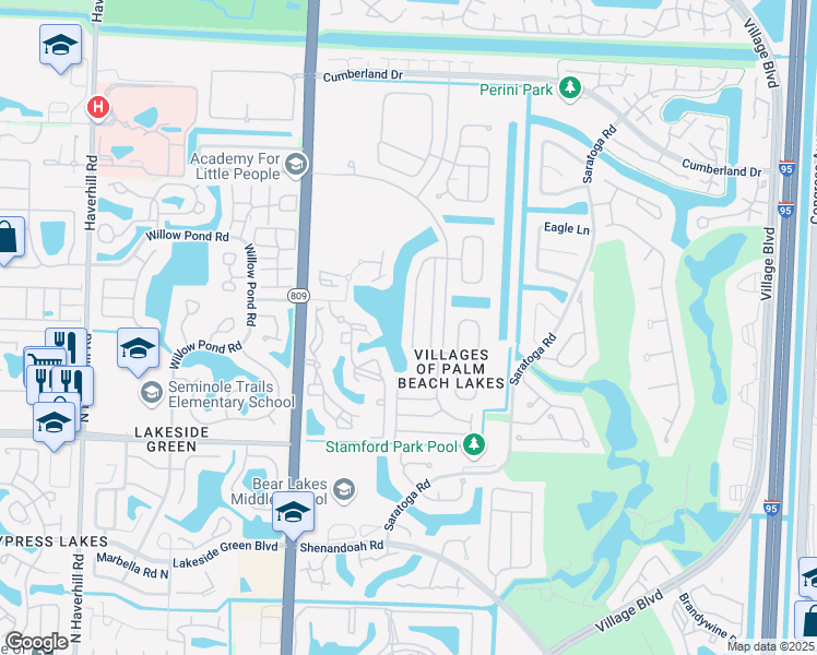 map of restaurants, bars, coffee shops, grocery stores, and more near 4371 Lake Lucerne Circle in West Palm Beach