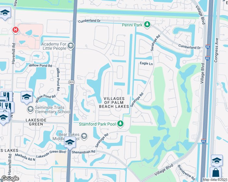 map of restaurants, bars, coffee shops, grocery stores, and more near 3745 Torres Circle in West Palm Beach