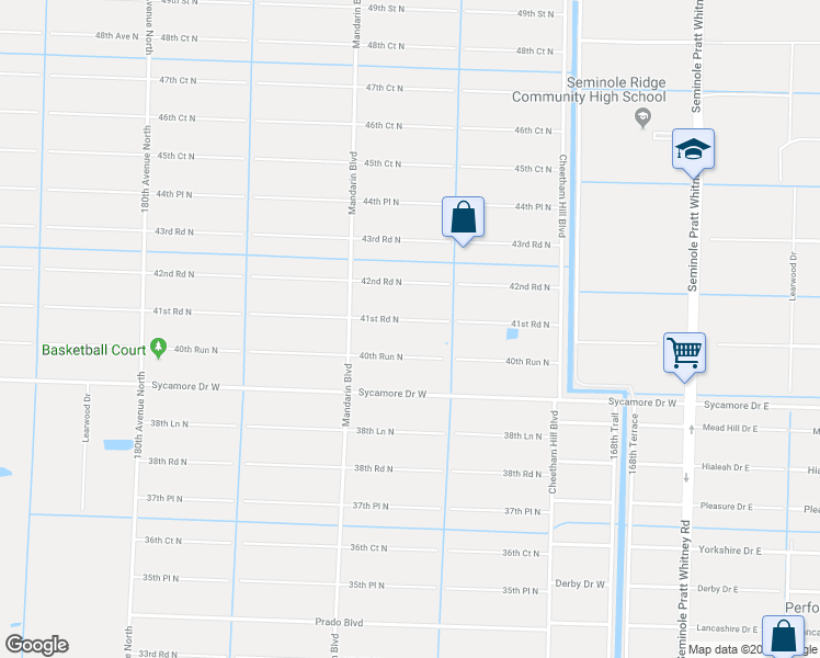 map of restaurants, bars, coffee shops, grocery stores, and more near 17368 41st Road North in Loxahatchee