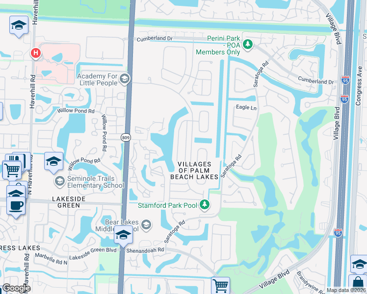 map of restaurants, bars, coffee shops, grocery stores, and more near 4403 Lake Tahoe Circle in West Palm Beach