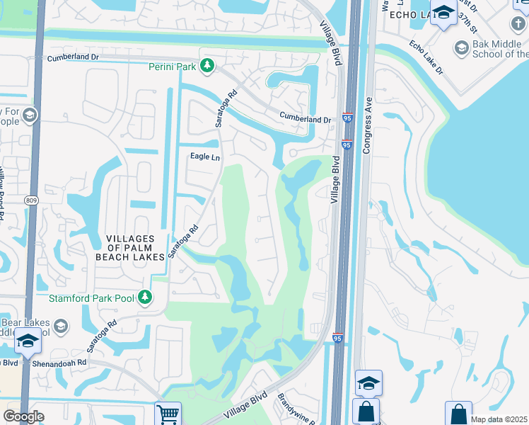 map of restaurants, bars, coffee shops, grocery stores, and more near 2641 Tecumseh Drive in West Palm Beach