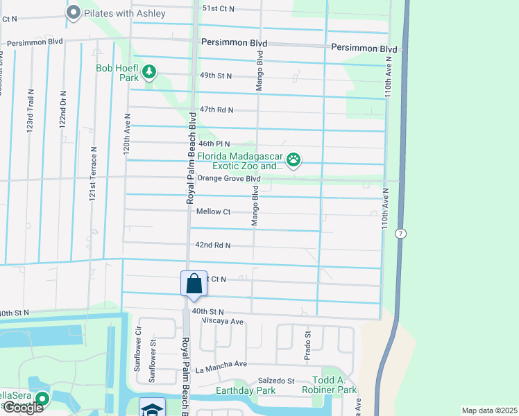 map of restaurants, bars, coffee shops, grocery stores, and more near 4420 Mango Boulevard in West Palm Beach