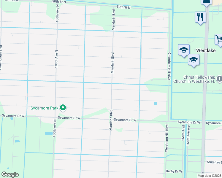 map of restaurants, bars, coffee shops, grocery stores, and more near 17577 42nd Road North in Loxahatchee