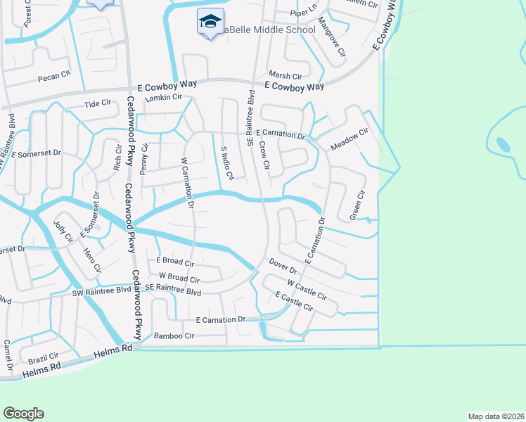 map of restaurants, bars, coffee shops, grocery stores, and more near 9045 SE Raintree Blvd in LaBelle