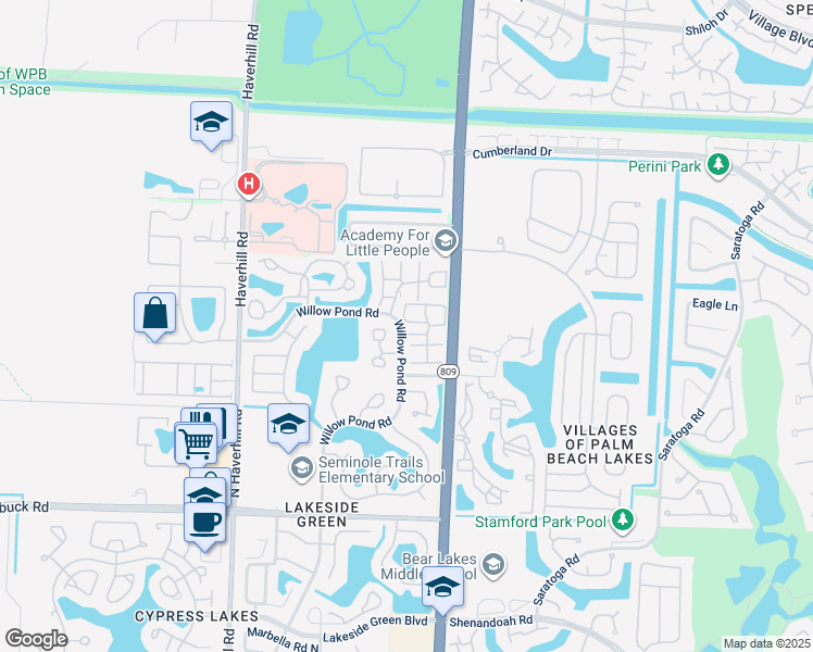 map of restaurants, bars, coffee shops, grocery stores, and more near 4520 Discovery Lane in West Palm Beach