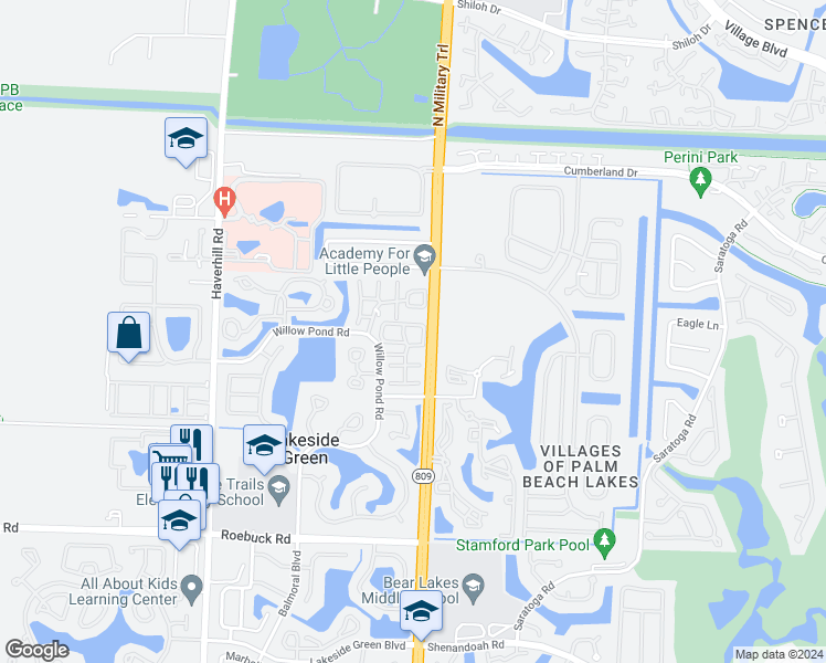 map of restaurants, bars, coffee shops, grocery stores, and more near 47 Feivel Road in West Palm Beach