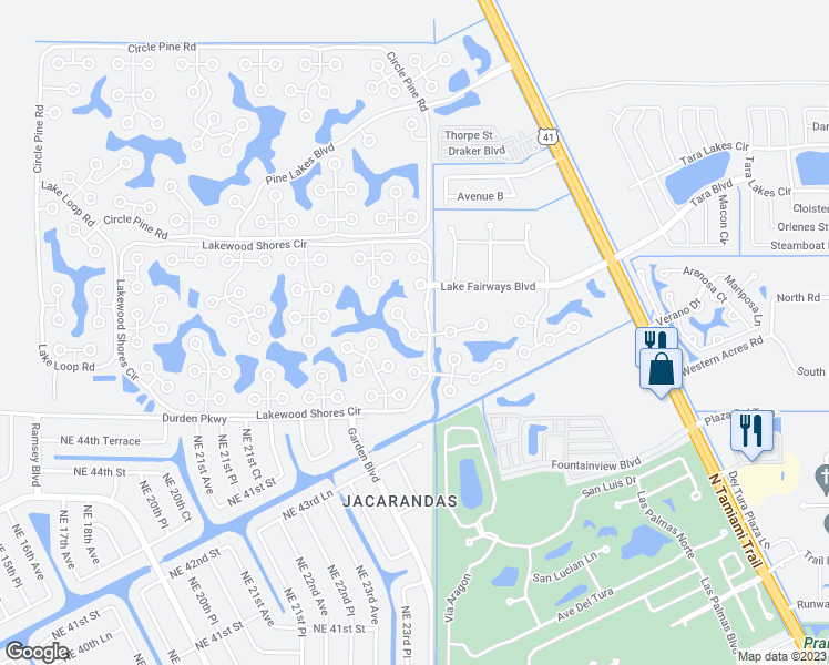 map of restaurants, bars, coffee shops, grocery stores, and more near 10022 Mission Hills Court in North Fort Myers