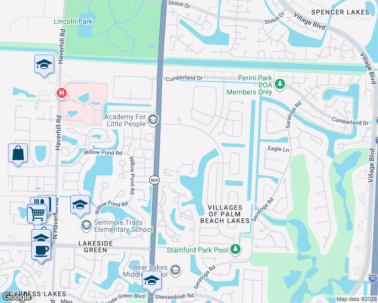 map of restaurants, bars, coffee shops, grocery stores, and more near 4560 Portofino Way in West Palm Beach