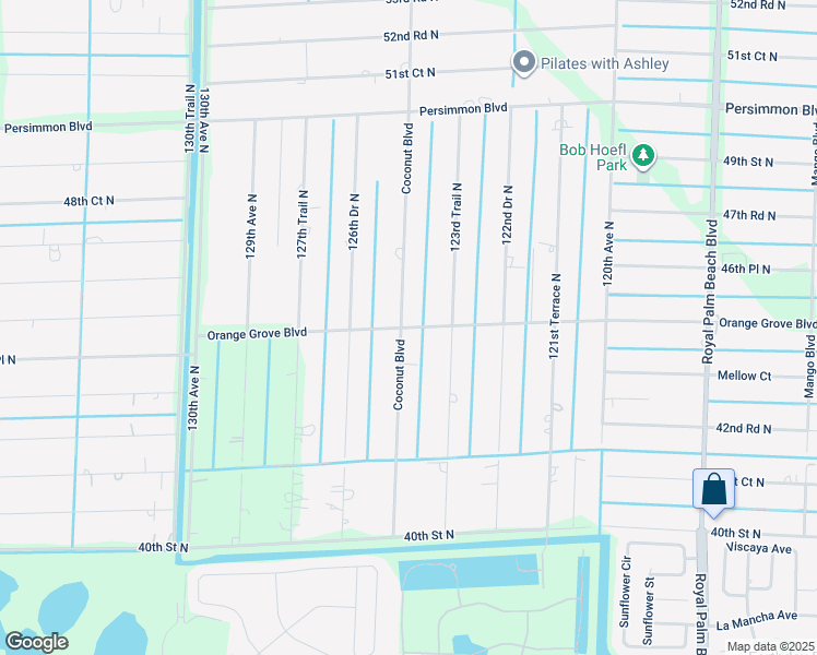 map of restaurants, bars, coffee shops, grocery stores, and more near Orange Grove Boulevard in Palm Beach County