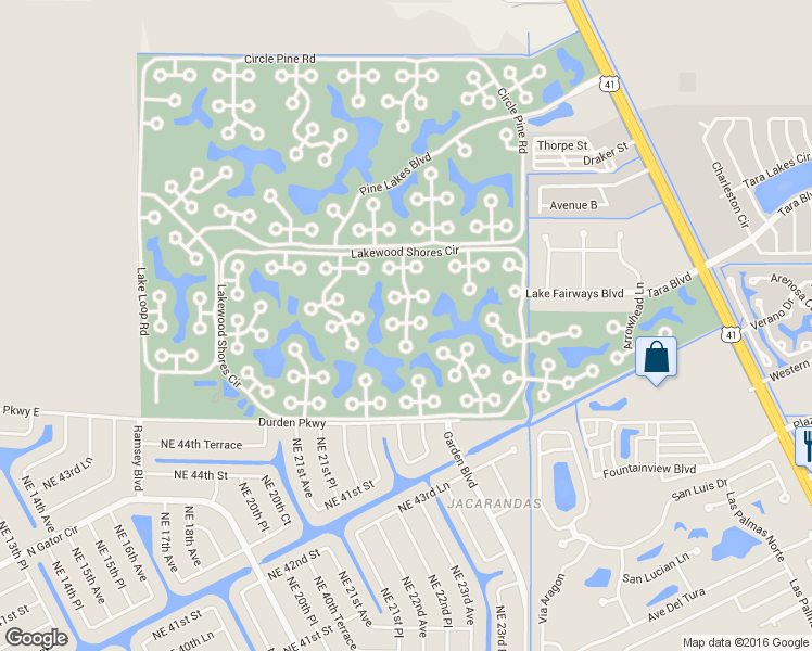 map of restaurants, bars, coffee shops, grocery stores, and more near 19413 Cedar Crest Court in North Fort Myers