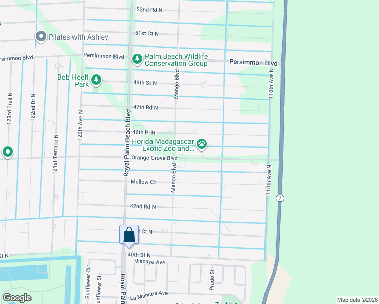 map of restaurants, bars, coffee shops, grocery stores, and more near 11514 Orange Grove Boulevard in West Palm Beach