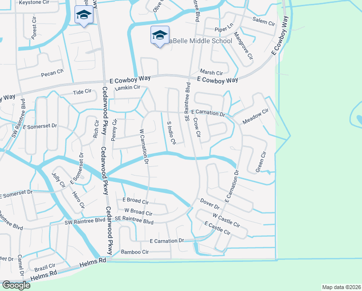 map of restaurants, bars, coffee shops, grocery stores, and more near 9010 South Indio Court in LaBelle