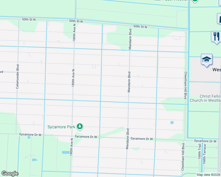 map of restaurants, bars, coffee shops, grocery stores, and more near 17664 44th Place North in Loxahatchee