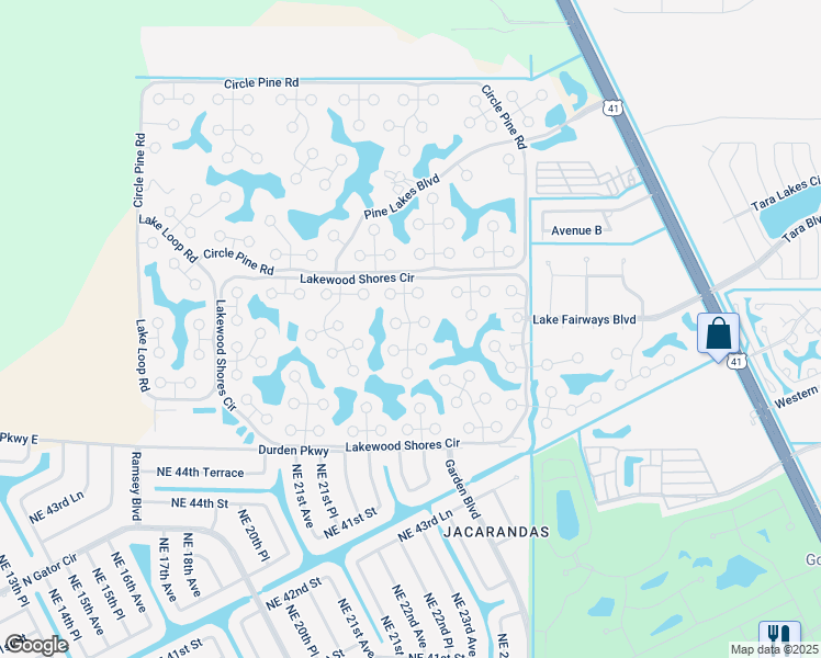 map of restaurants, bars, coffee shops, grocery stores, and more near Cedar Crest Court in North Fort Myers