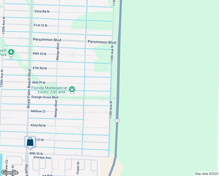 map of restaurants, bars, coffee shops, grocery stores, and more near 4629 110th Avenue North in Royal Palm Beach
