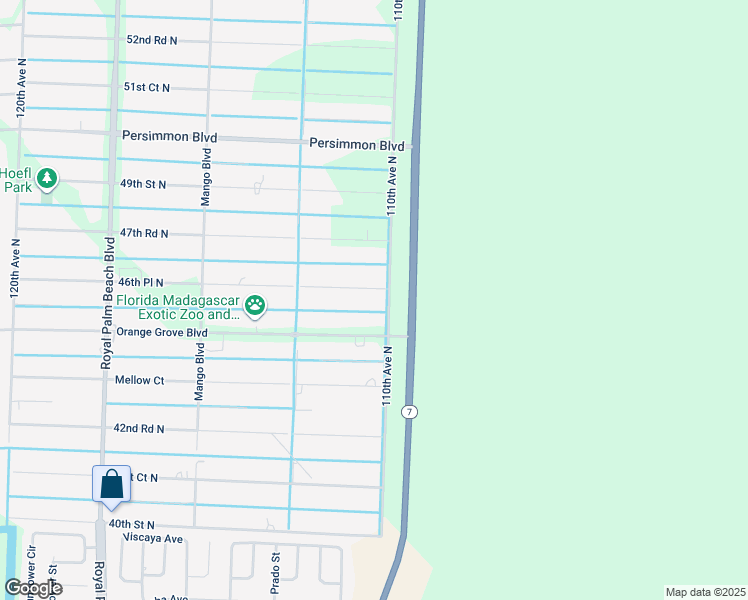 map of restaurants, bars, coffee shops, grocery stores, and more near 4629 110th Avenue North in Royal Palm Beach