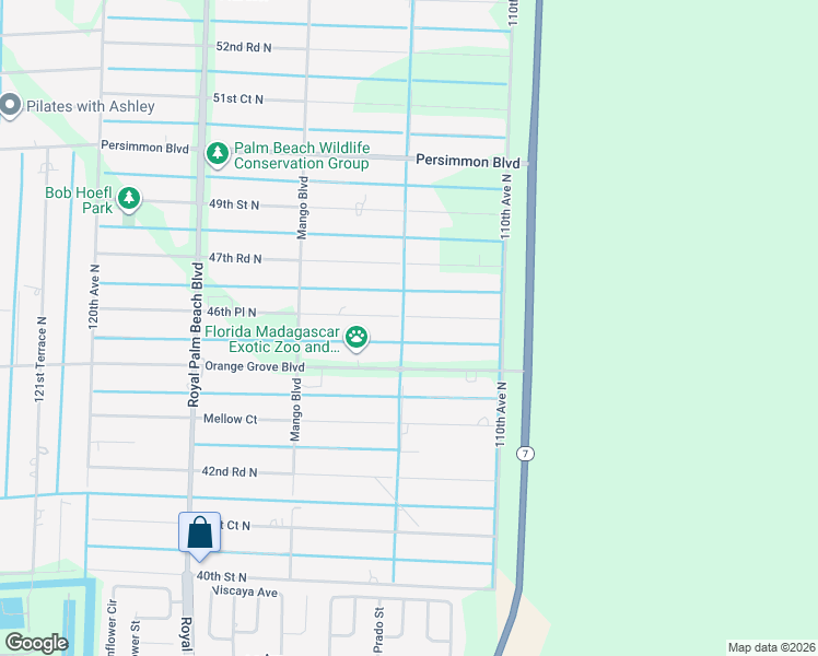 map of restaurants, bars, coffee shops, grocery stores, and more near 11254 46th Place North in West Palm Beach