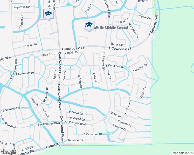 map of restaurants, bars, coffee shops, grocery stores, and more near 9024 South Indio Circle in LaBelle