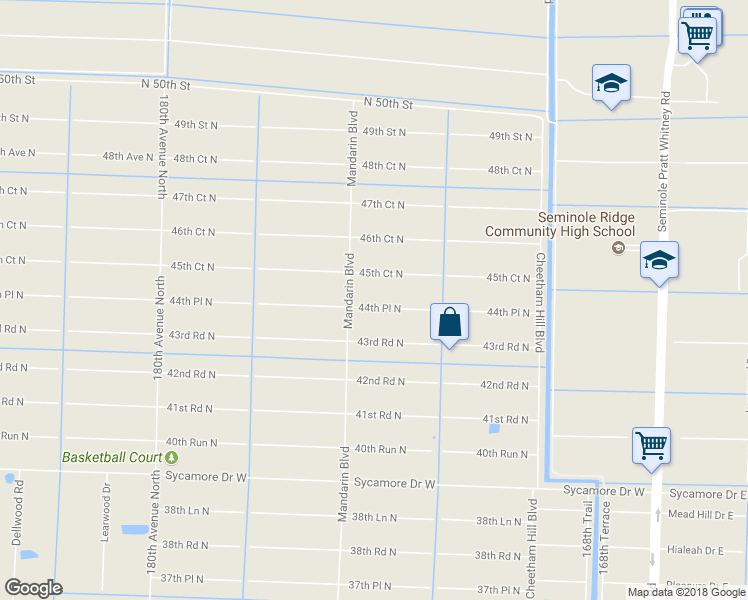 map of restaurants, bars, coffee shops, grocery stores, and more near 17455 44th Place North in Loxahatchee