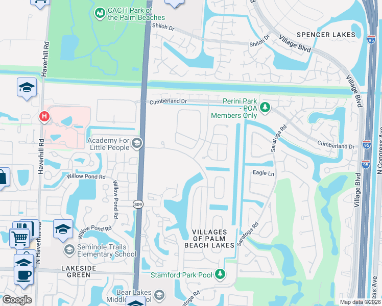 map of restaurants, bars, coffee shops, grocery stores, and more near 4510 Portofino Way in West Palm Beach
