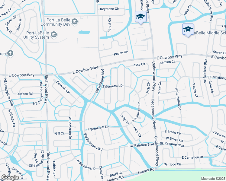 map of restaurants, bars, coffee shops, grocery stores, and more near 7039 Ramrod Circle in LaBelle