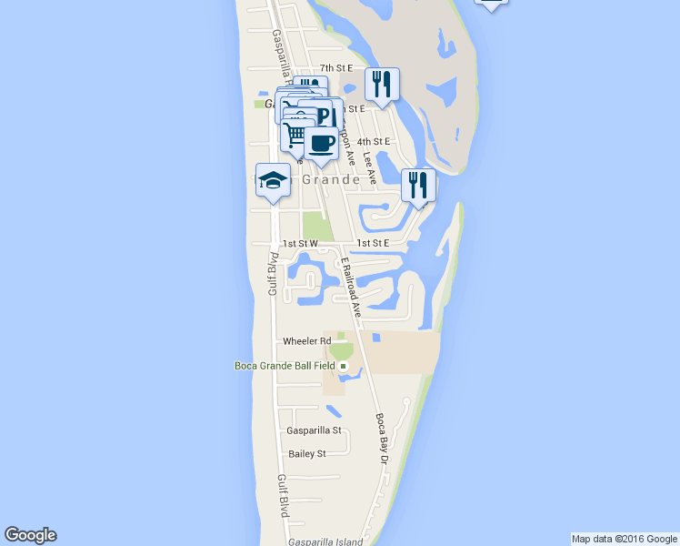 map of restaurants, bars, coffee shops, grocery stores, and more near 162 Sheep Shank Court in Boca Grande
