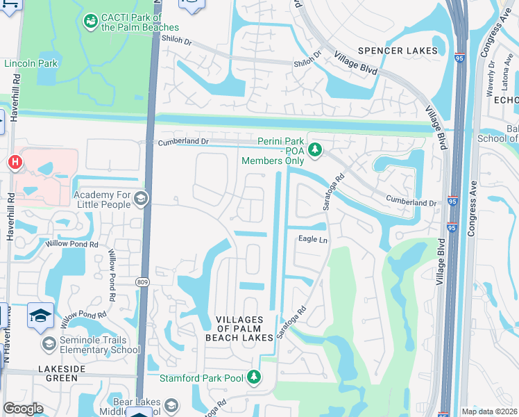 map of restaurants, bars, coffee shops, grocery stores, and more near 3055 El Camino Real in West Palm Beach