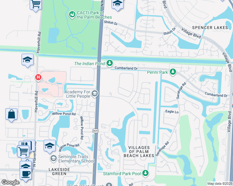 map of restaurants, bars, coffee shops, grocery stores, and more near 5202 Victoria Circle in West Palm Beach