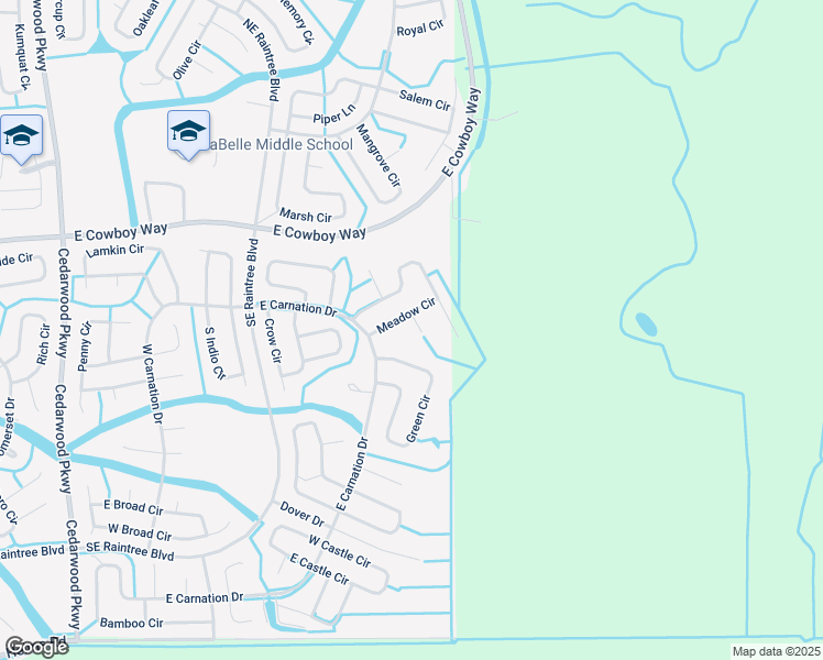 map of restaurants, bars, coffee shops, grocery stores, and more near 9043 Meadow Circle in LaBelle