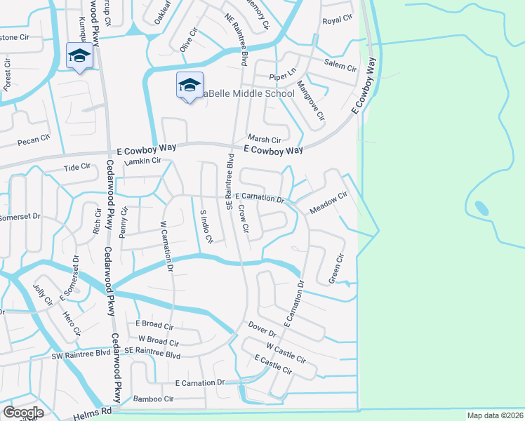 map of restaurants, bars, coffee shops, grocery stores, and more near 9037 West Crow Circle in LaBelle