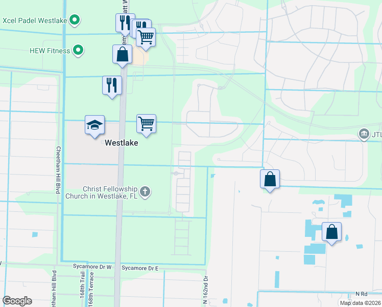 map of restaurants, bars, coffee shops, grocery stores, and more near Orange Grove Boulevard in LOXAHATCHEE